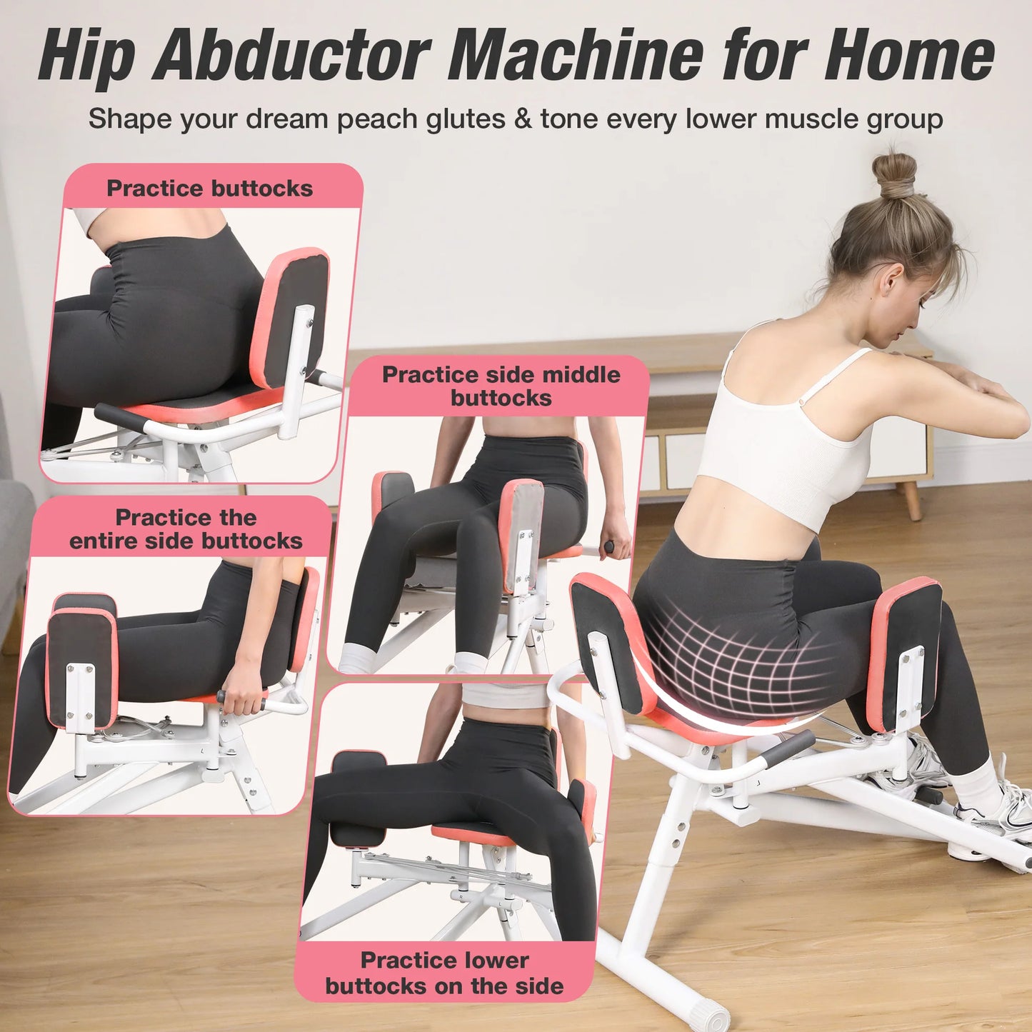 Warmounts Hip Abductor Machine Glute Thigh Trainer for Women