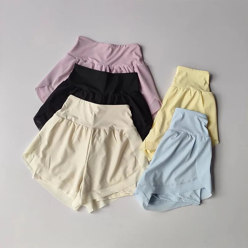 Women Two In One Quick Dry Mesh Fitness Running Shorts