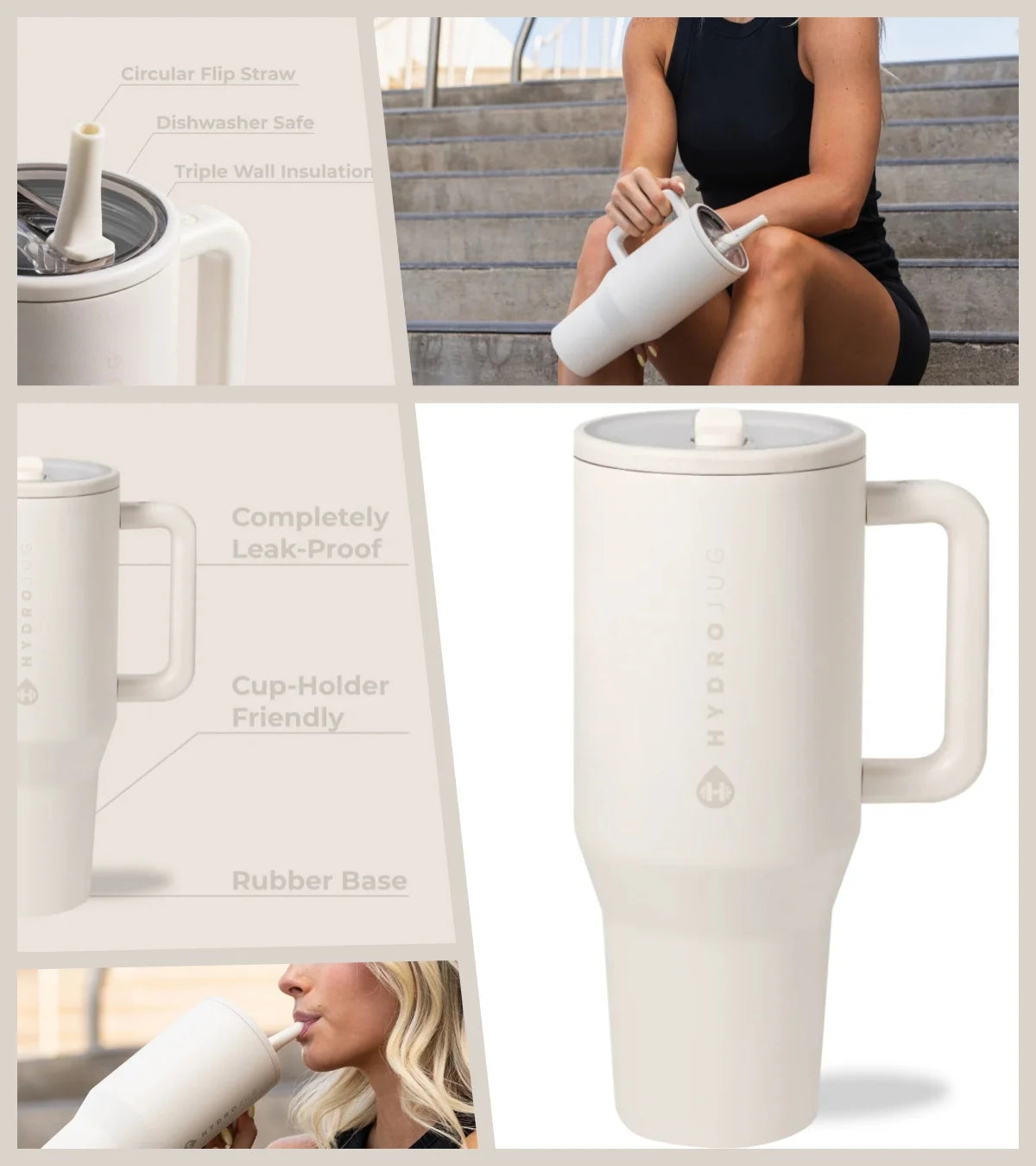 Traveler Flip Straw Tumbler Insulated Stainless Steel Water Bottle