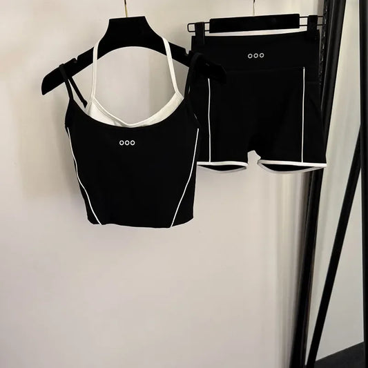 Women Summer Tracksuit Vest Shorts Two Piece Padded Tank