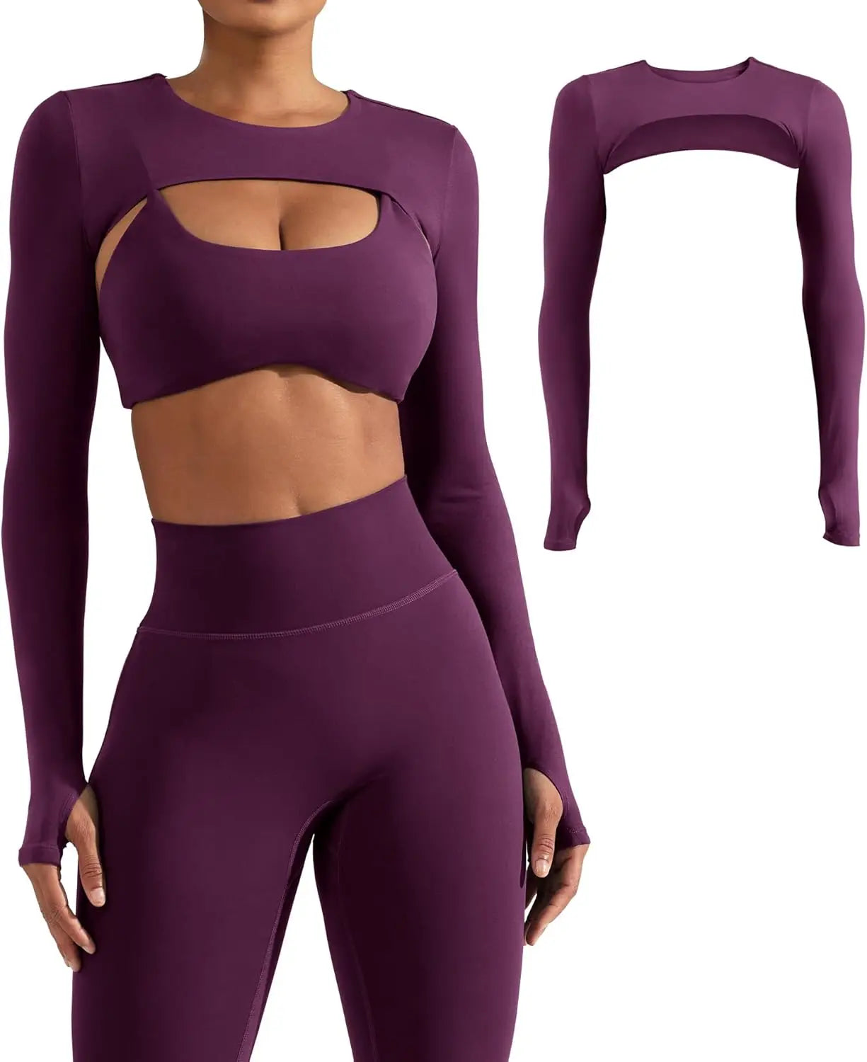 Women Yoga Shawl With Attached Sleeves For Sports Fitness