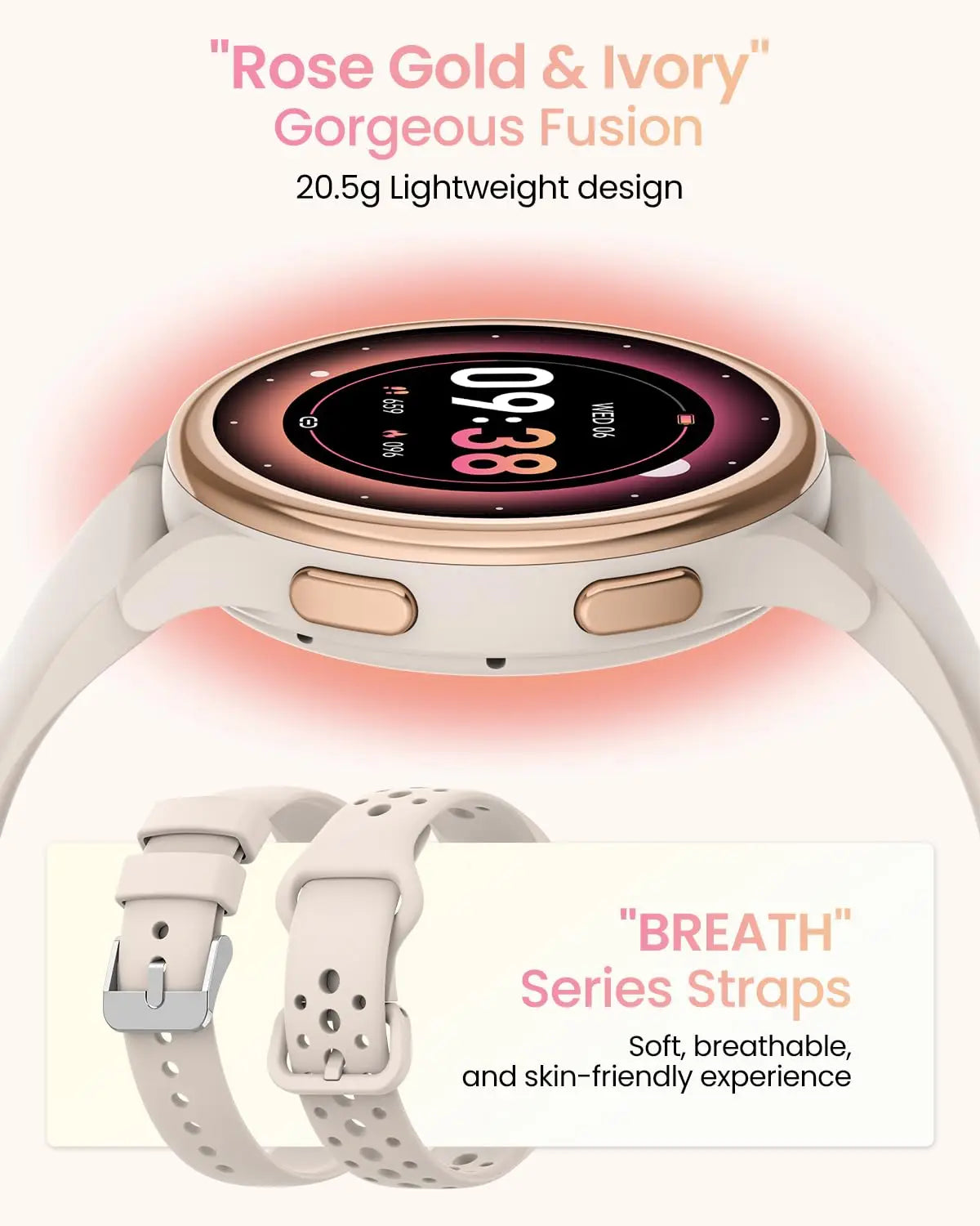 Bran Smartwatch For Women 1.27 Inch Fitness Tracker With Over 400 Watch Faces