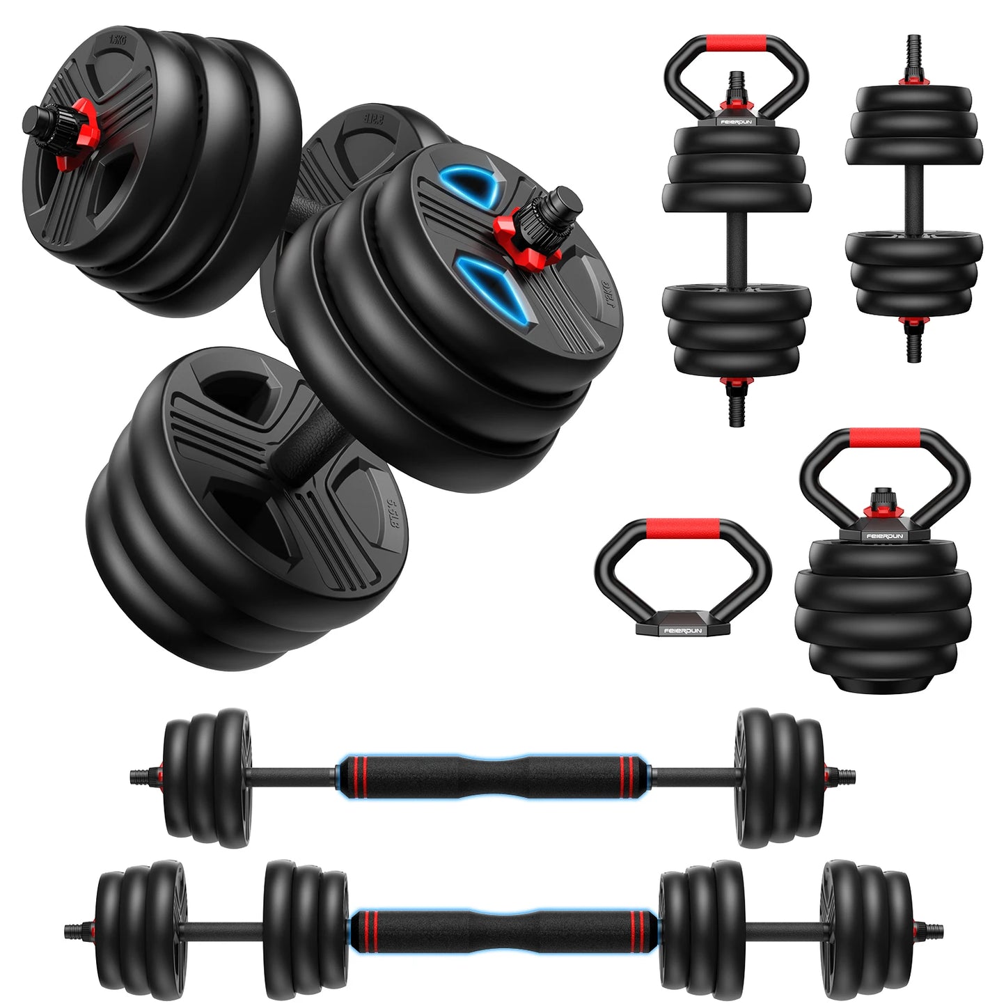 FED Fitness Five In One Adjustable Dumbbell Set For Strength
