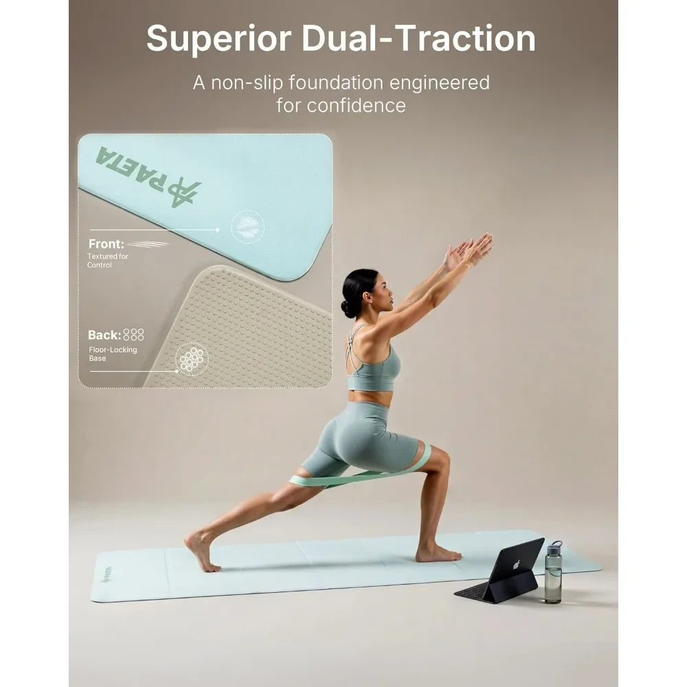 Foldable Non Slip Yoga Pilates Mat For Full Body Workouts