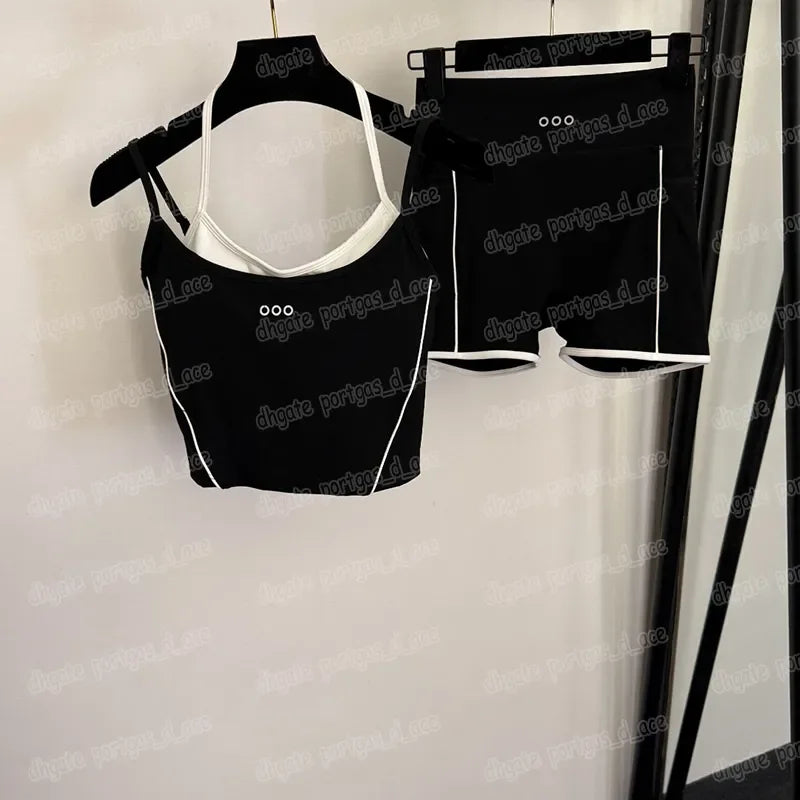 Women Summer Tracksuit Vest Shorts Two Piece Padded Tank