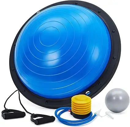Half Exercise Ball Balance Trainer With Non Slip Base Bands