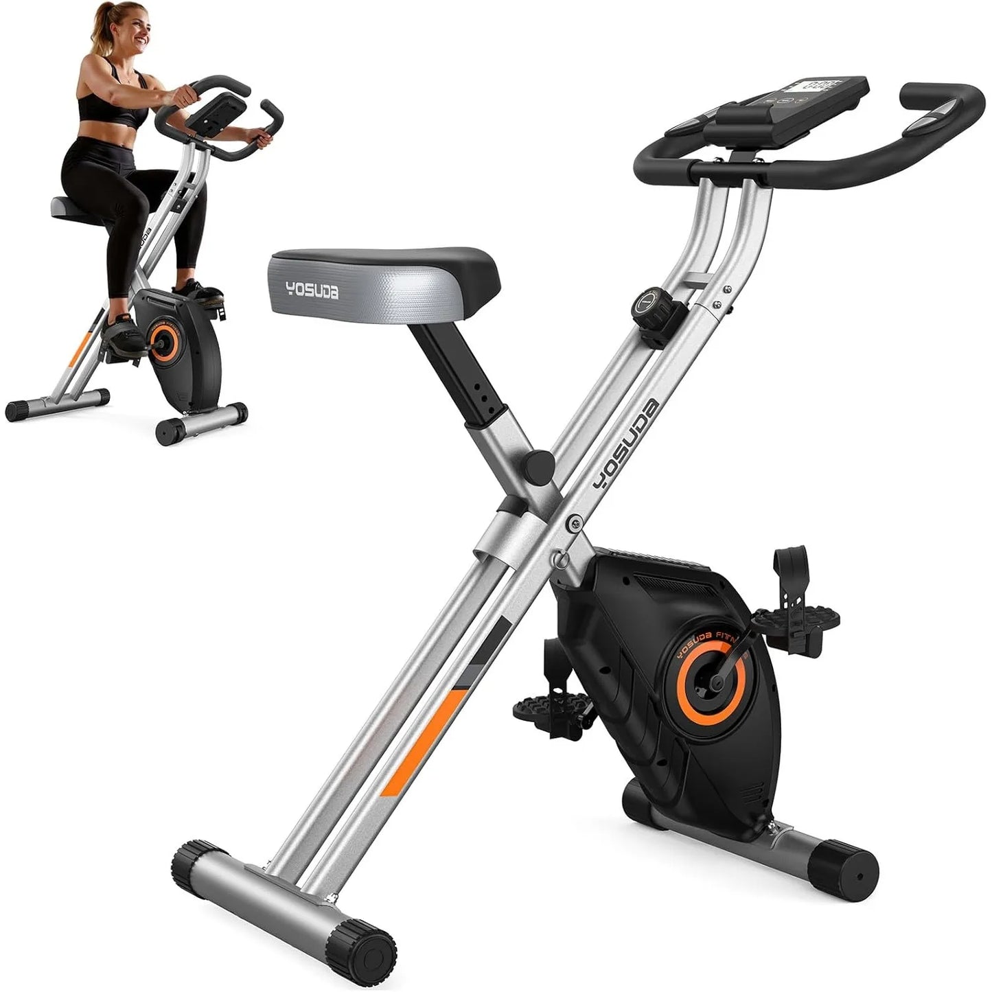 YOSUDA Folding Exercise Bike for Home Gym Cardio Training