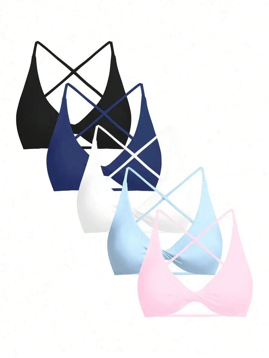 Seamless Yoga Sports Bra Set With Twist Front And Cross Back