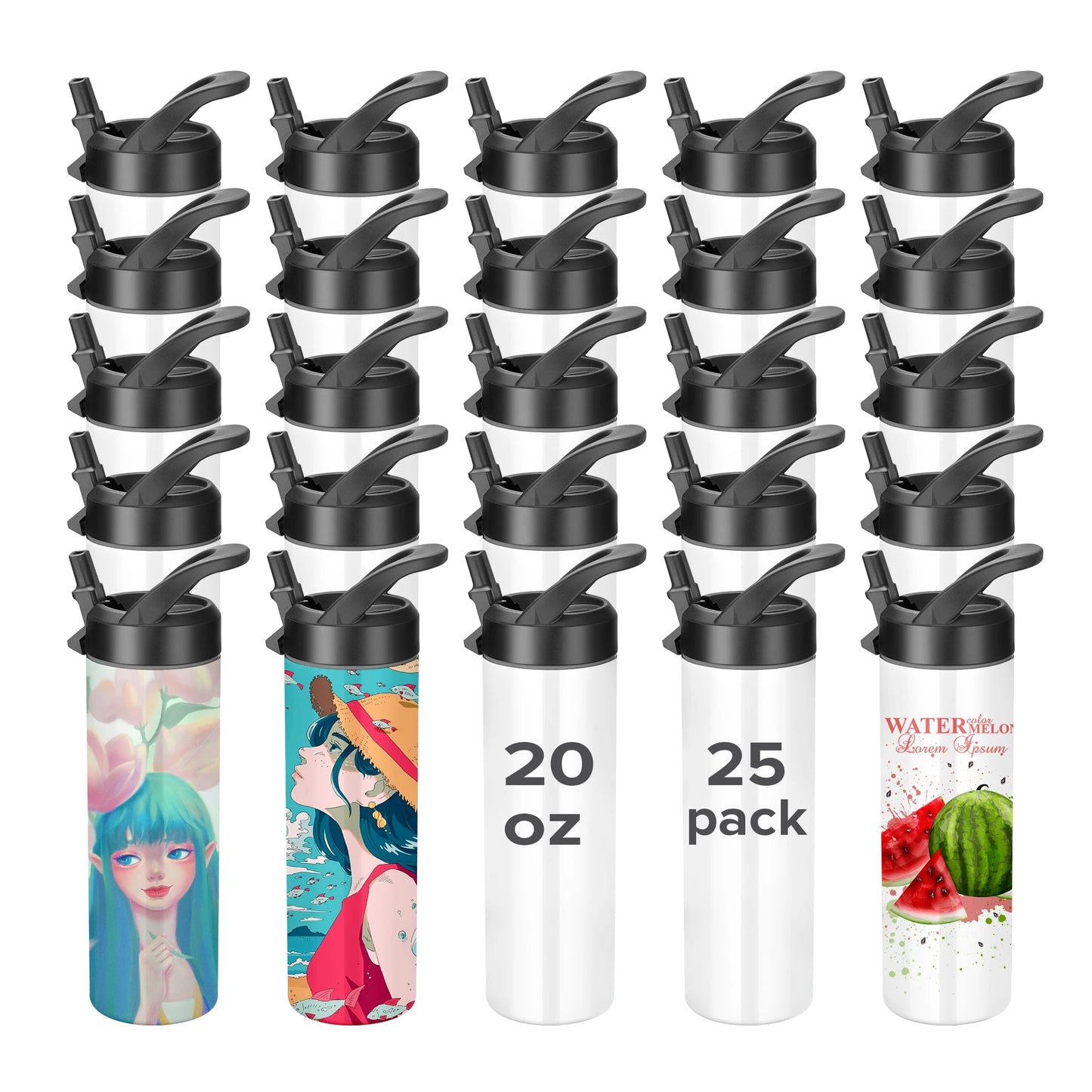 Fastsub 20 Oz Sublimation Tumblers 12 Pack Skinny Straight Mugs