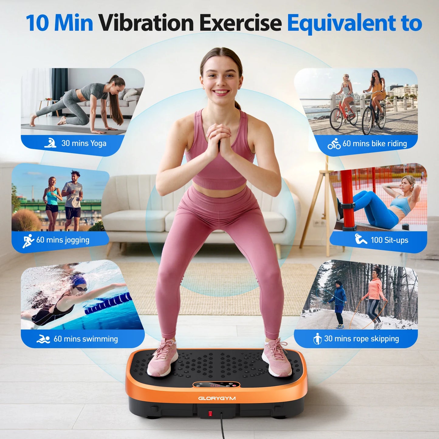 Vibration Plate Fat Burning Machine With 120 Levels Home Gym