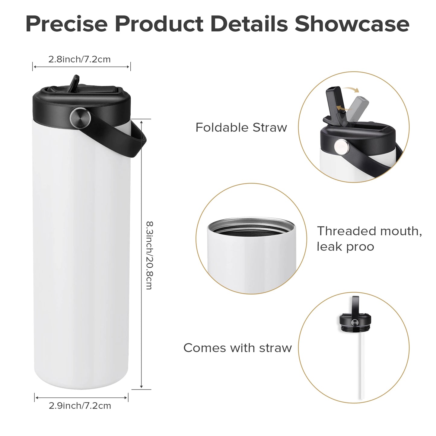Fastsub Sublimation Blanks Tumbler Vacuum Flask With Flip Lid