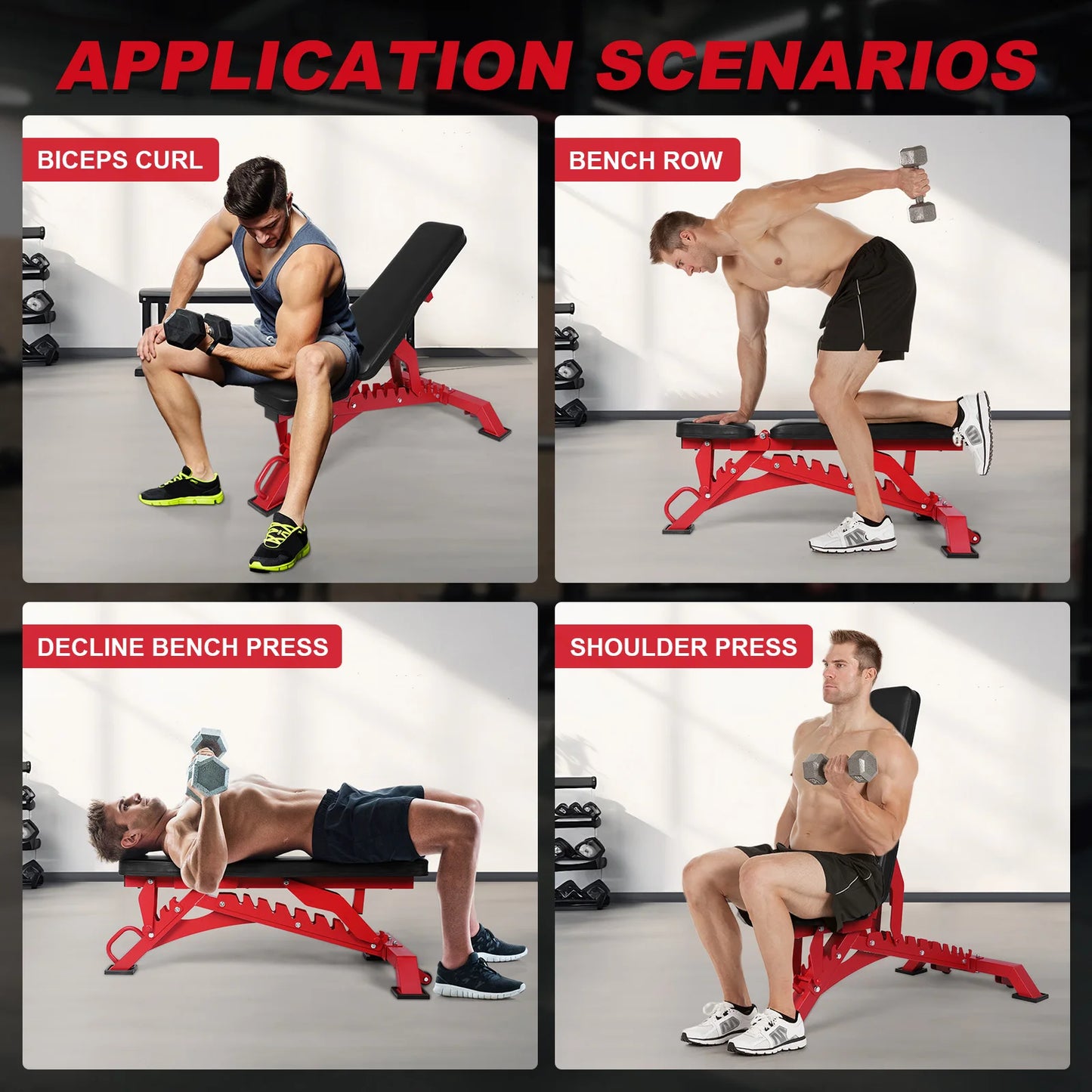 ALIILEE Adjustable Weight Bench 1300 Lbs Capacity For Home Gym