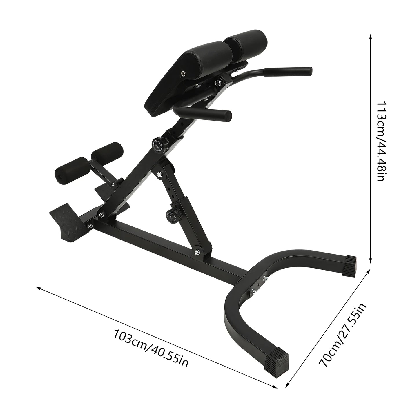 Back Extension Roman Chair Steel Frame Foldable Hyperextension Bench
