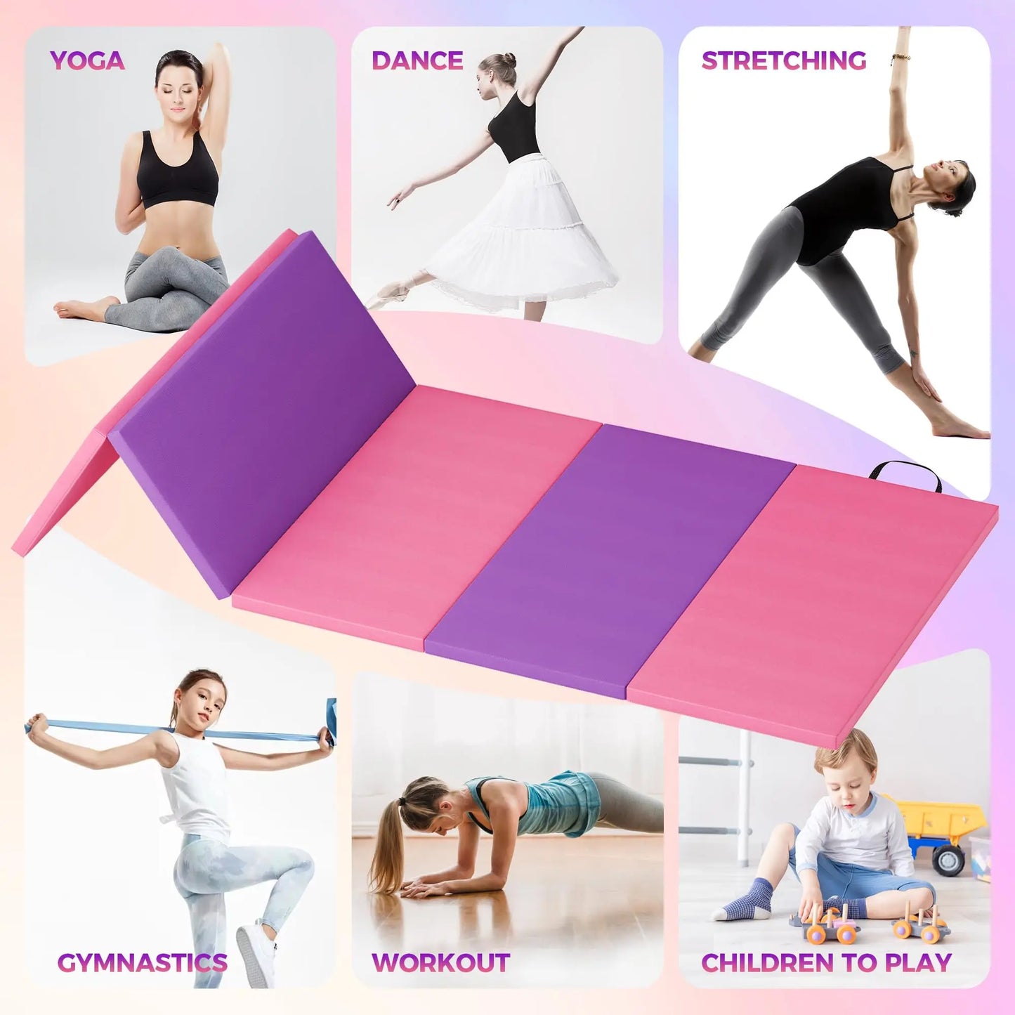 HiMISS Gymnastics Mat For Home Gym Tumbling And Yoga