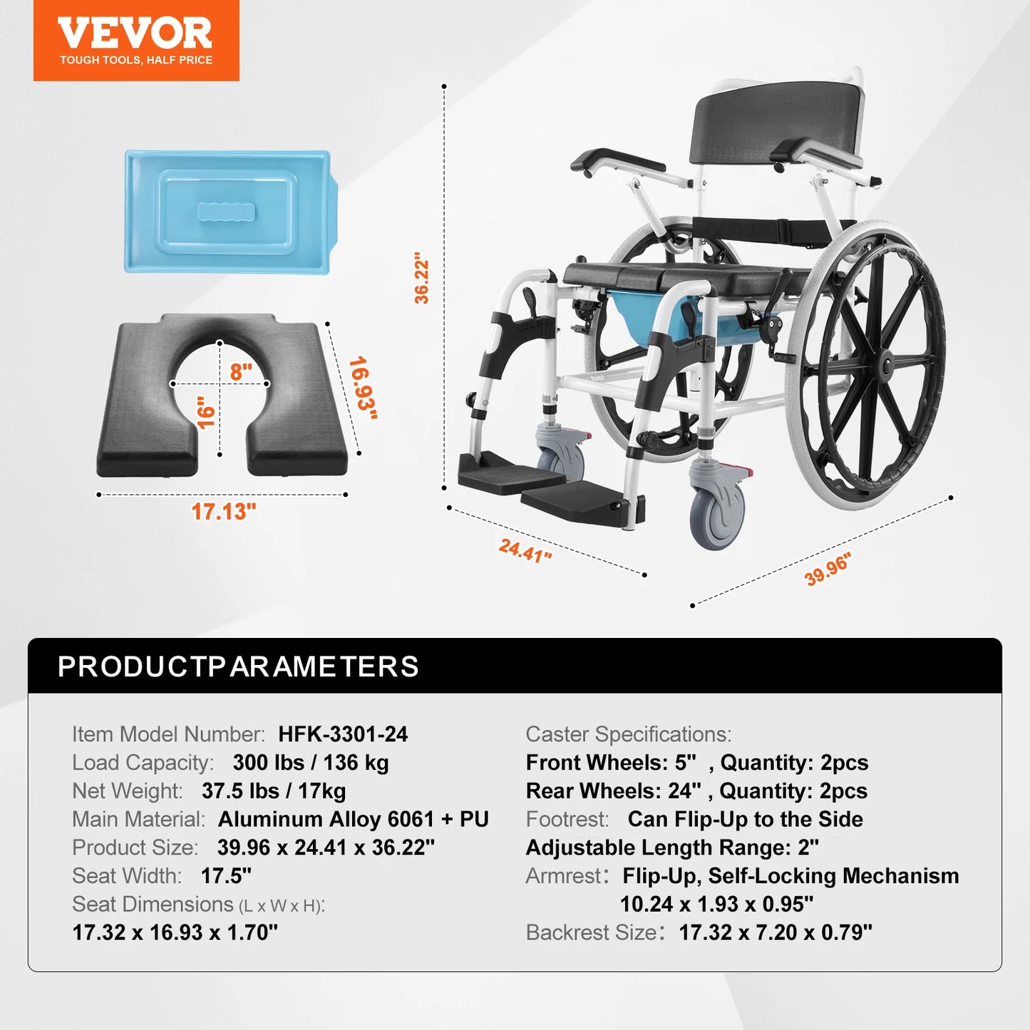Shower Wheelchair For Inside Shower Rolling Chair 300 Lb Capacity