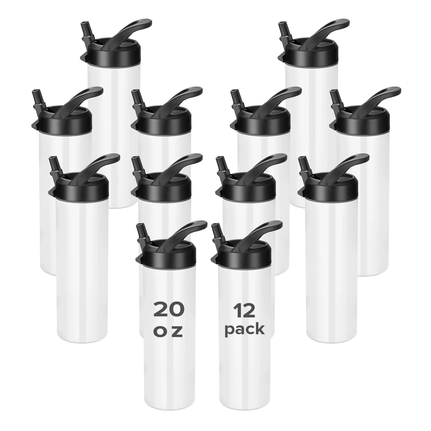Fastsub 20 Oz Sublimation Tumblers 12 Pack Skinny Straight Mugs