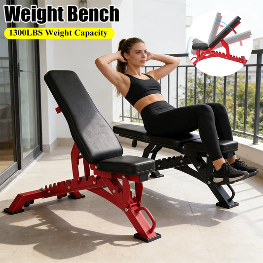 ALIILEE Adjustable Weight Bench 1300 Lbs Capacity For Home Gym