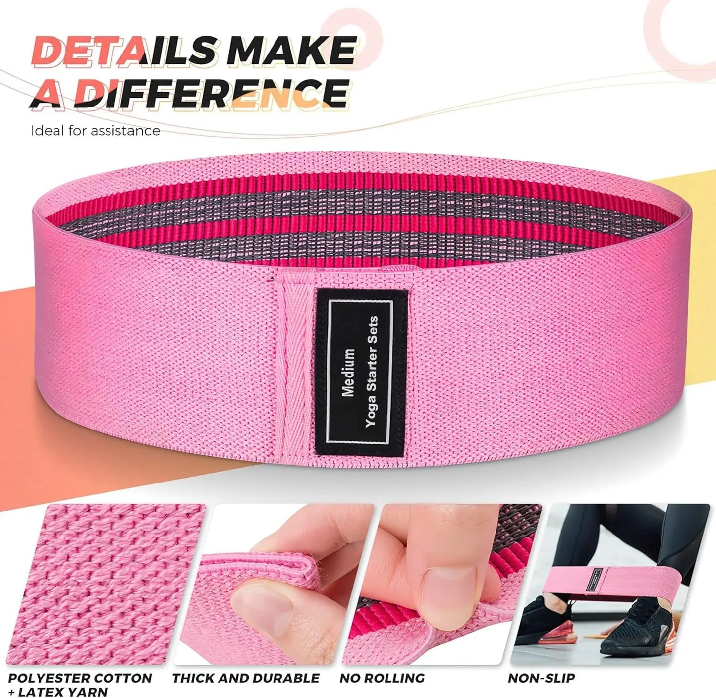 Resistance Bands Set For Workout And Pilates Yoga Home Gym
