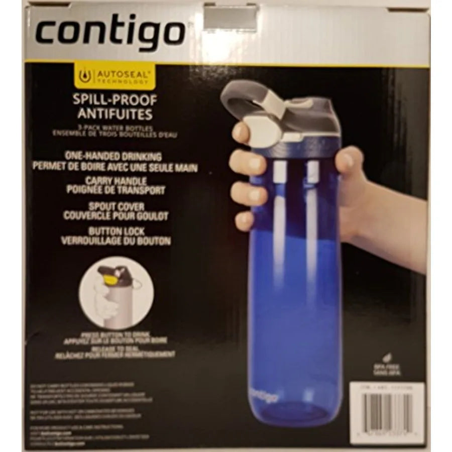 Spill Proof Water Bottles Three Bottle Pack PP Material