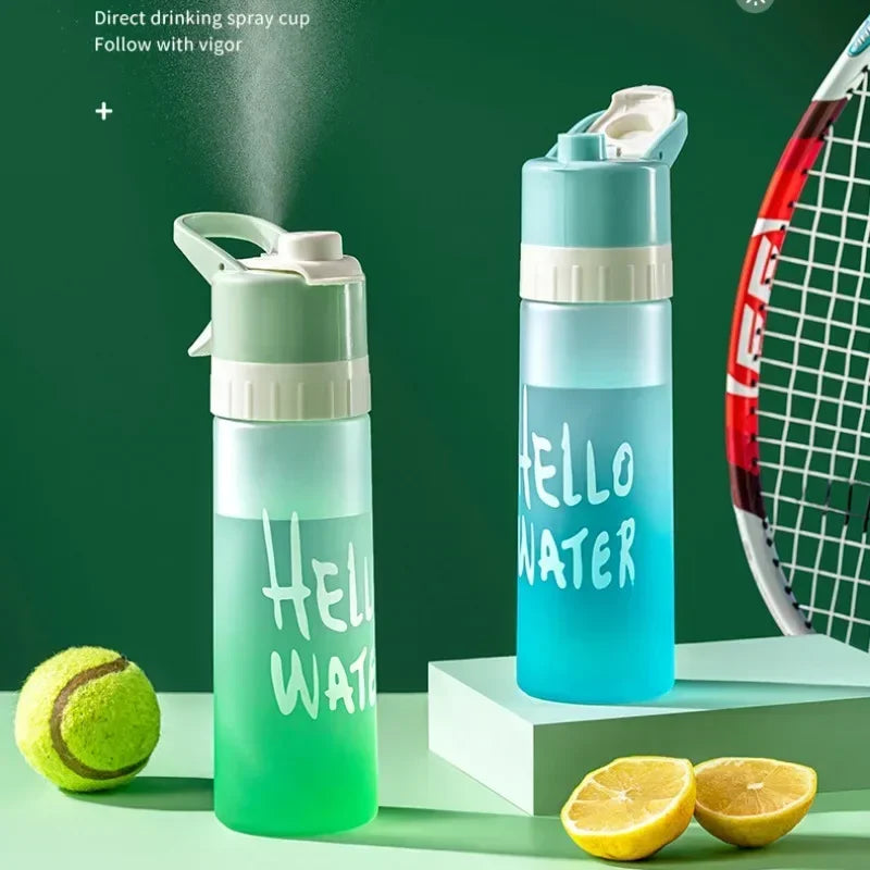 Spray Water Bottle BPA Free Outdoor Sports Fitness Drinkware