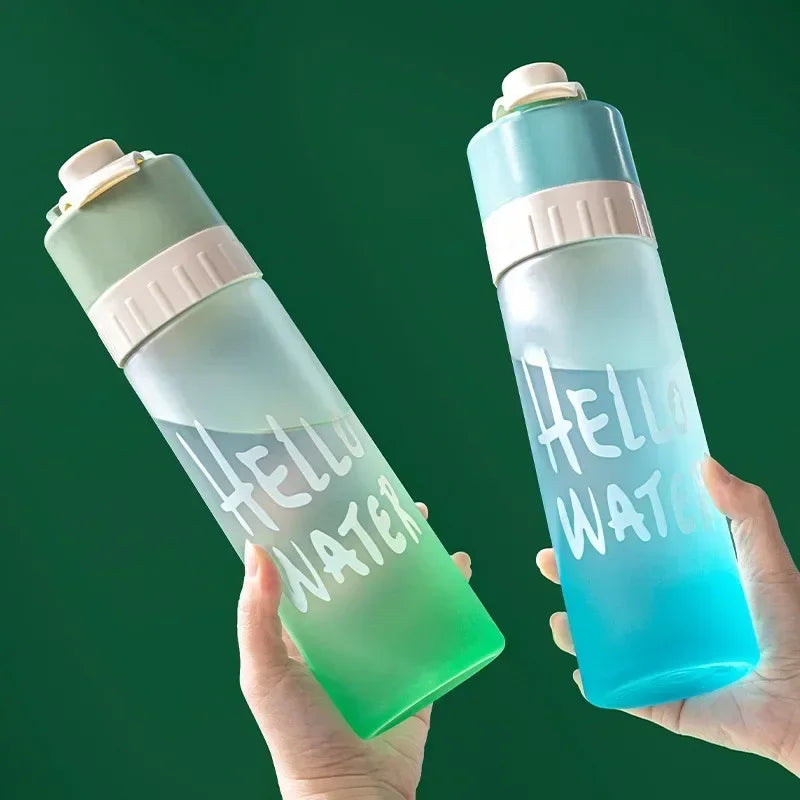 Spray Water Bottle BPA Free Outdoor Sports Fitness Drinkware