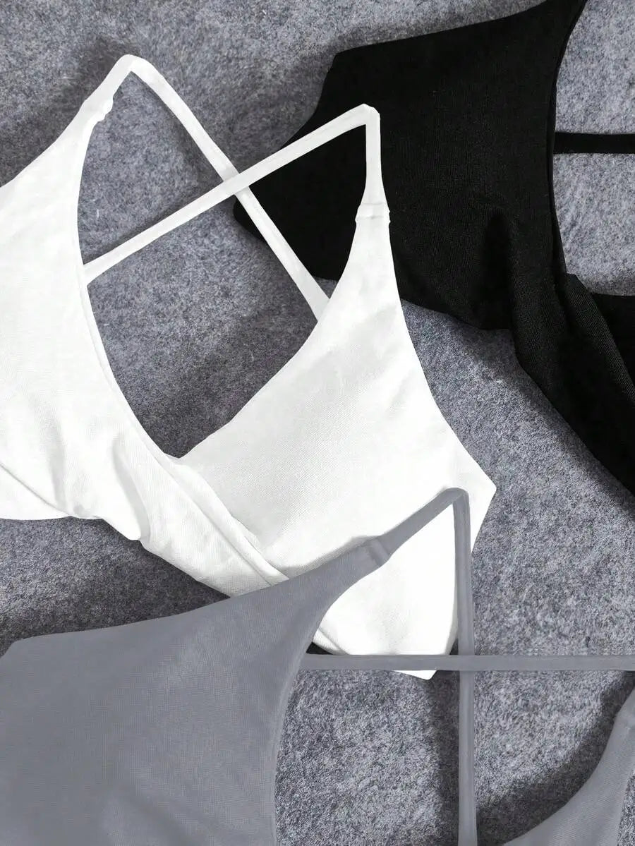 Seamless Yoga Sports Bra Set With Twist Front And Cross Back