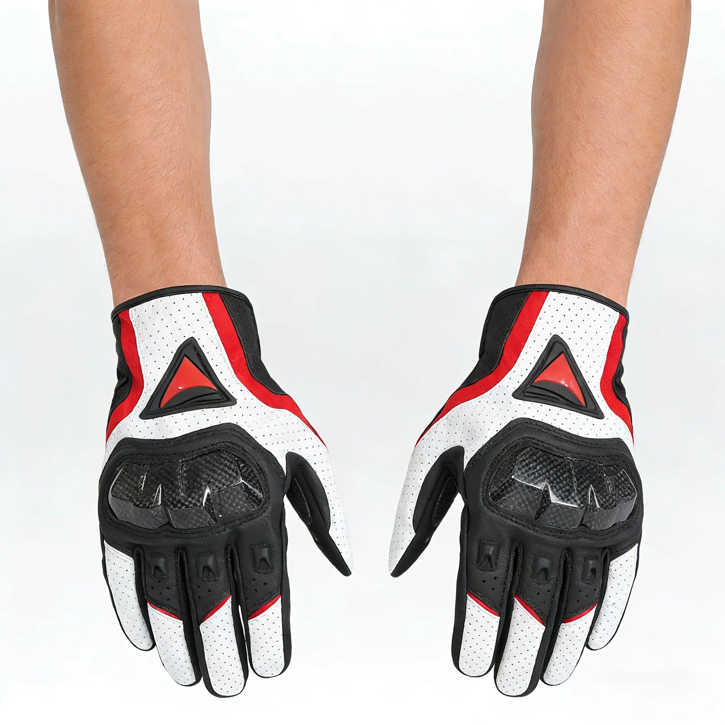 Men Motorcycle Riding Gloves Carbon Fiber Protective Gear For Summer