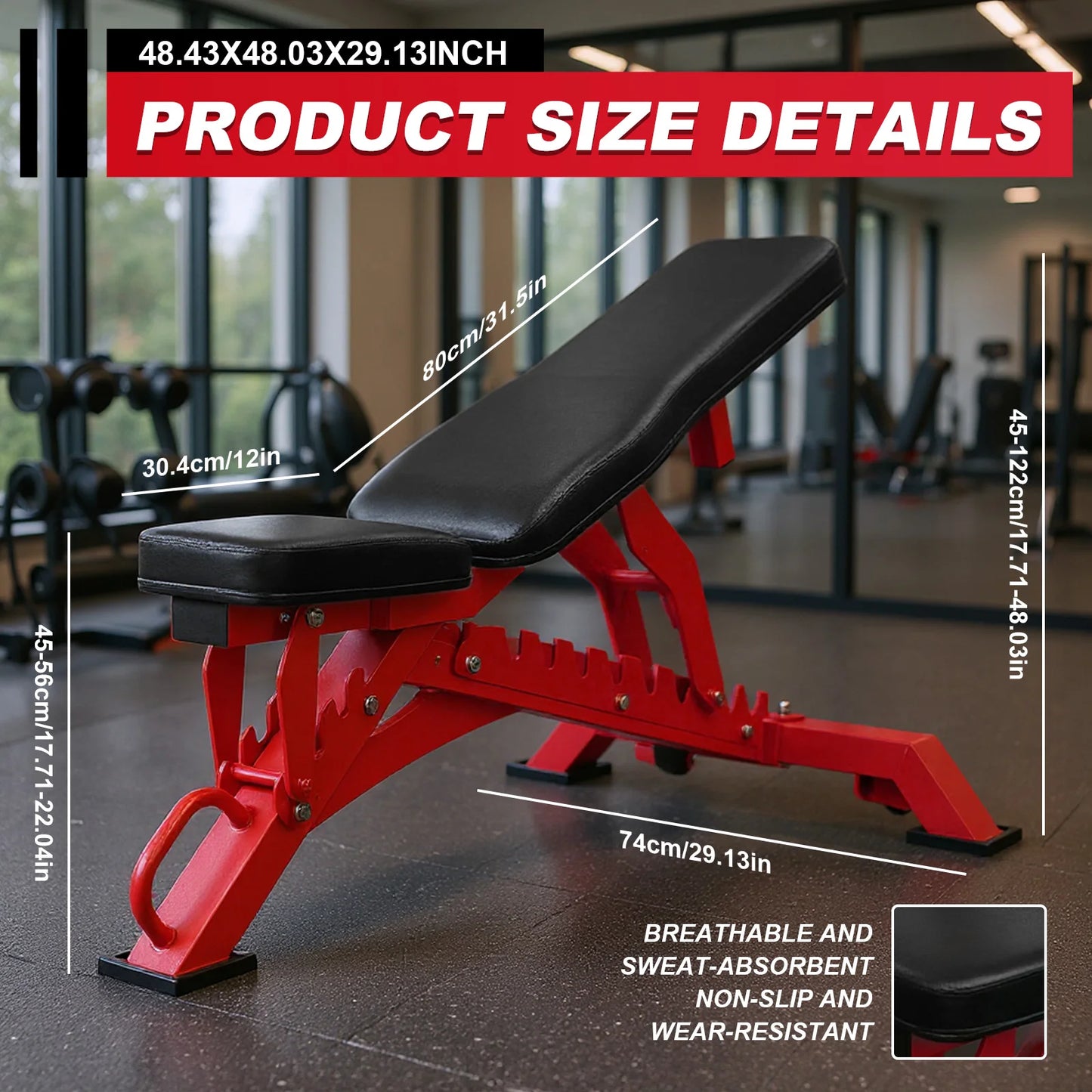 ALIILEE Adjustable Weight Bench 1300 Lbs Capacity For Home Gym