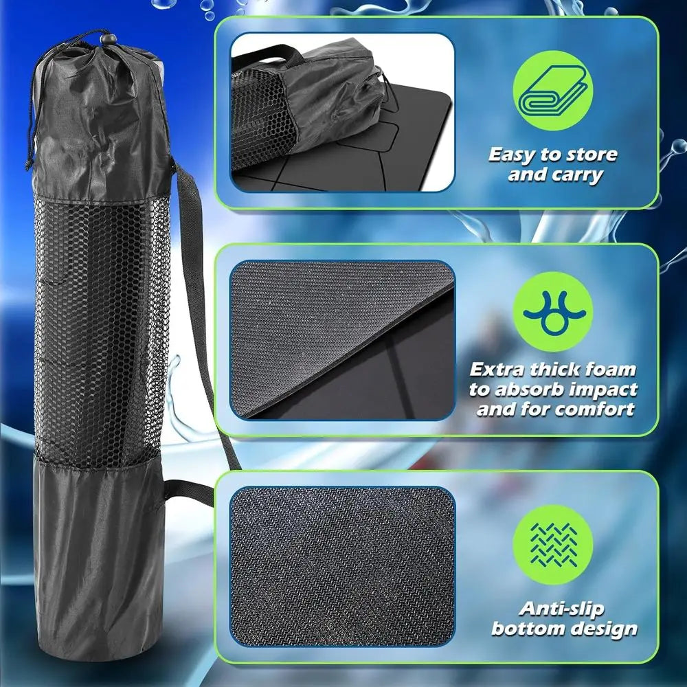 Foldable Rubber Yoga Mat For Balance Training Non Slip Bag