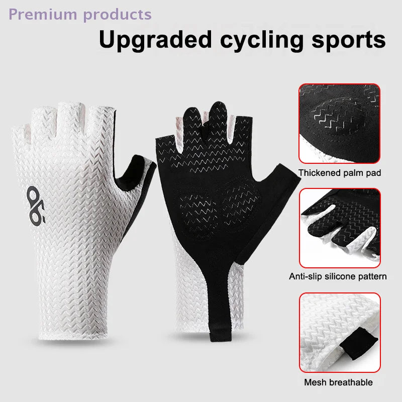Breathable Half Finger Cycling Gloves Anti Slip Grip Outdoor Riding