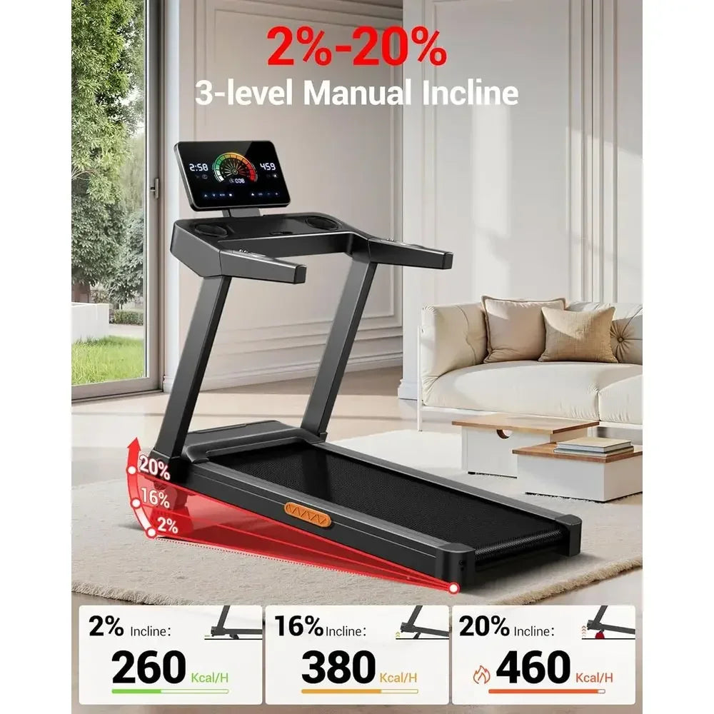Treadmill With 3.5HP Motor, 400 Lb Capacity, Shock Absorption