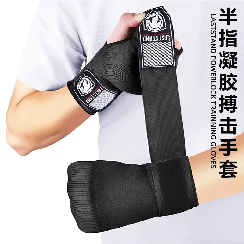 GINGPAI SPORT Gel Boxing Hand Wrap Half Finger Gloves