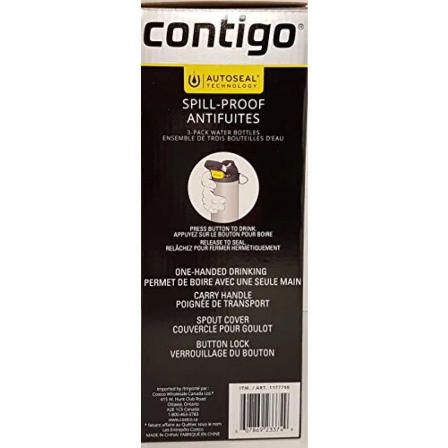 Spill Proof Water Bottles Three Bottle Pack PP Material
