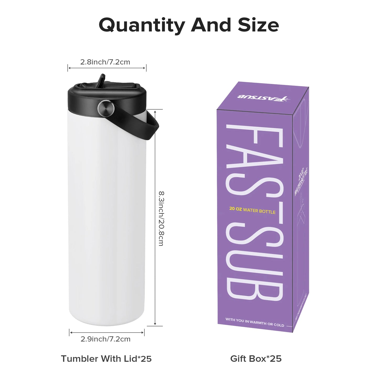 Fastsub Sublimation Blanks Tumbler Vacuum Flask With Flip Lid