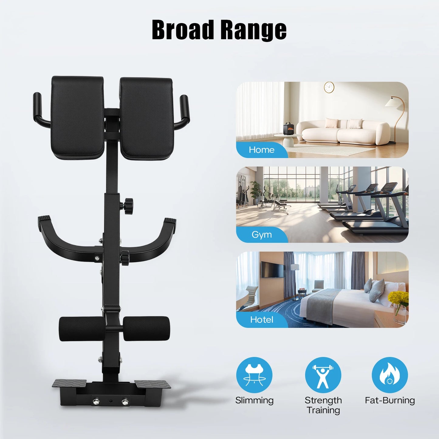 Back Extension Roman Chair Steel Frame Foldable Hyperextension Bench