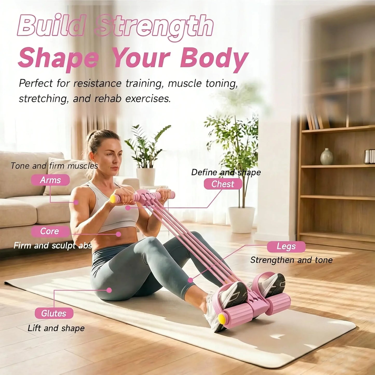 3 in 1 Multifunction Pedal Resistance Band Total Body Workout