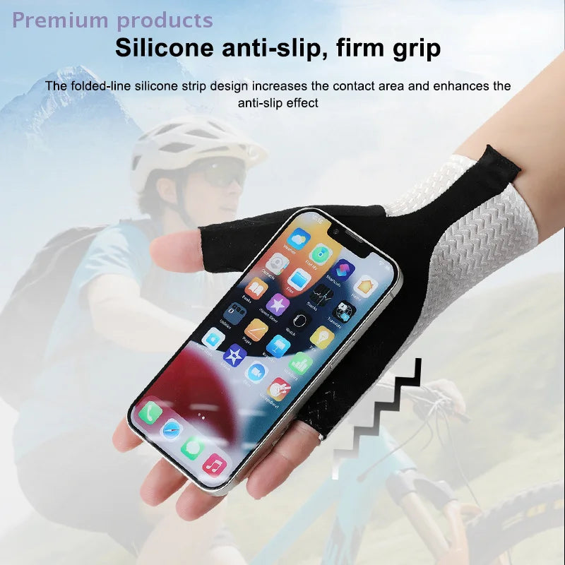 Breathable Half Finger Cycling Gloves Anti Slip Grip Outdoor Riding