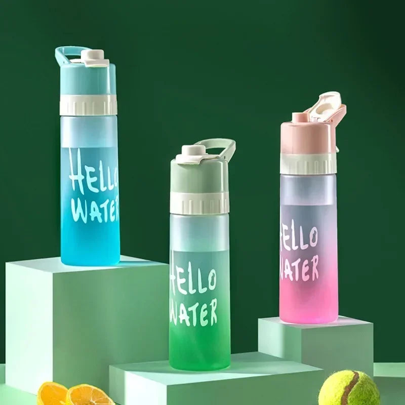 Spray Water Bottle BPA Free Outdoor Sports Fitness Drinkware