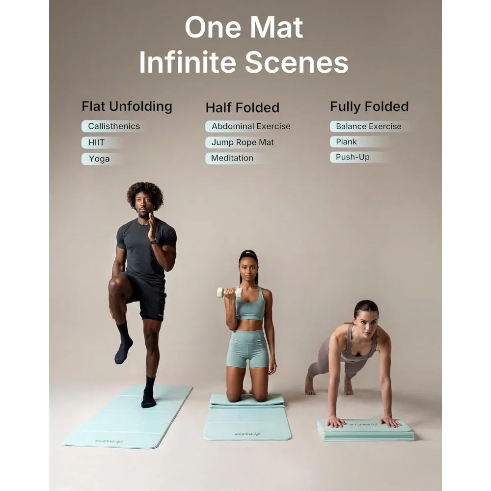 Foldable Non Slip Yoga Pilates Mat For Full Body Workouts