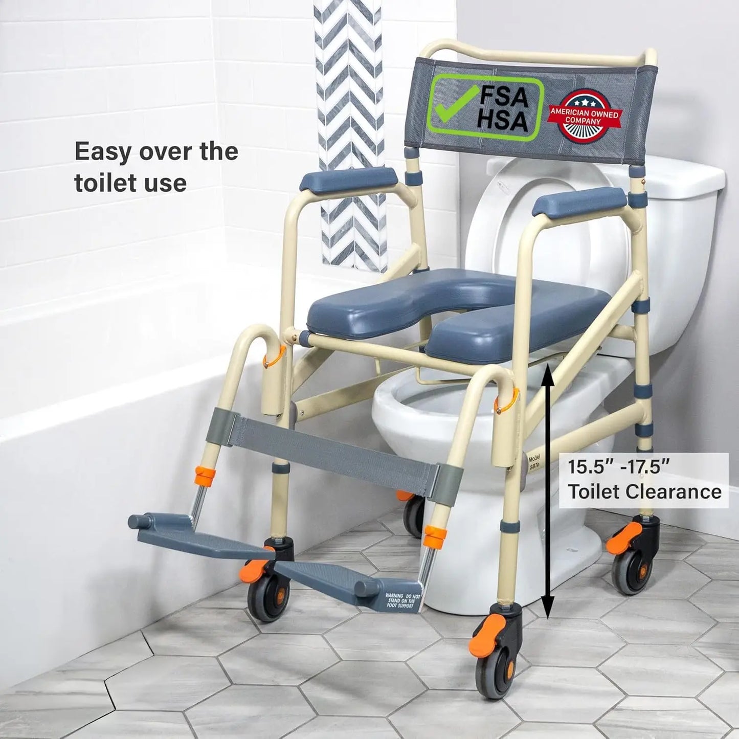 Tongyue Lightweight Aluminum Folding Rolling Shower Chair For Elderly